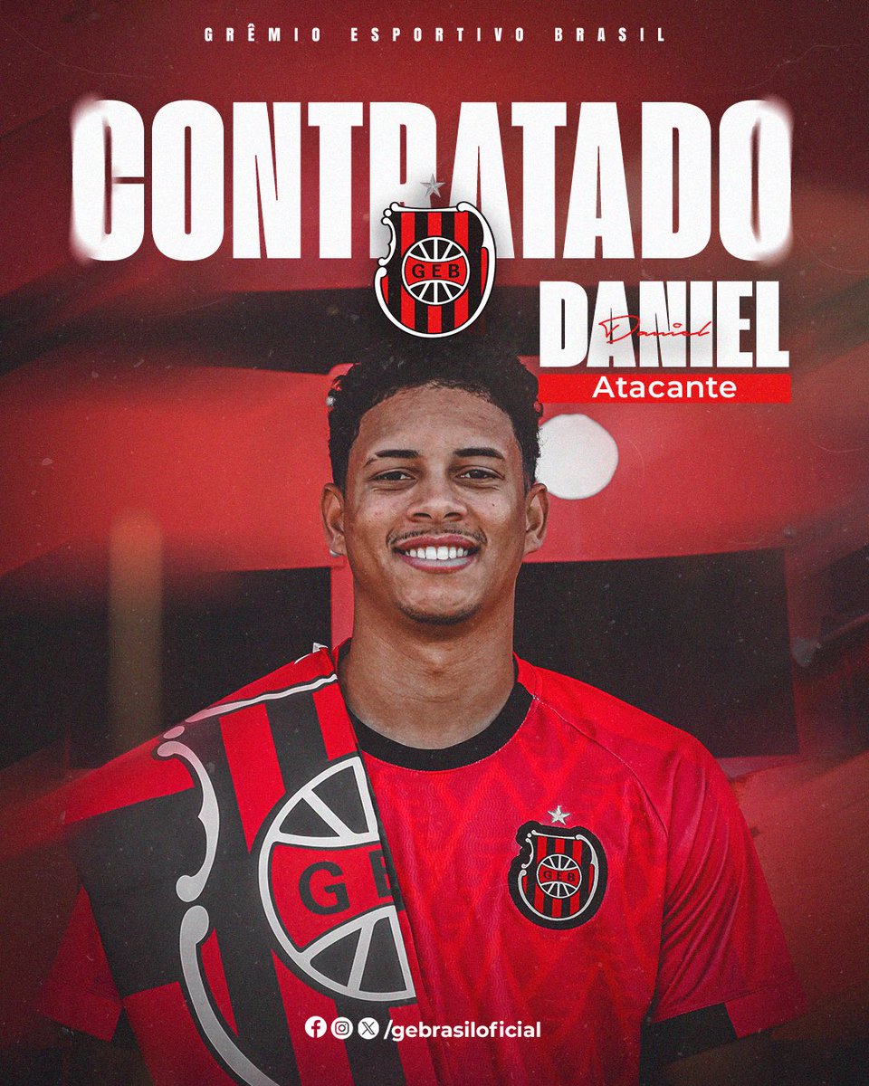 GEBrasilOficial's tweet photo. De volta ao Xavante! 🇹🇹

Daniel retorna ao Brasil para reforçar o setor ofensivo rubro-negro. O atacante fez parte do elenco campeão da Copa FGF 2025 e volta ao Bento Freitas para a sequência da temporada. https://t.co/l9Mle8fjyE