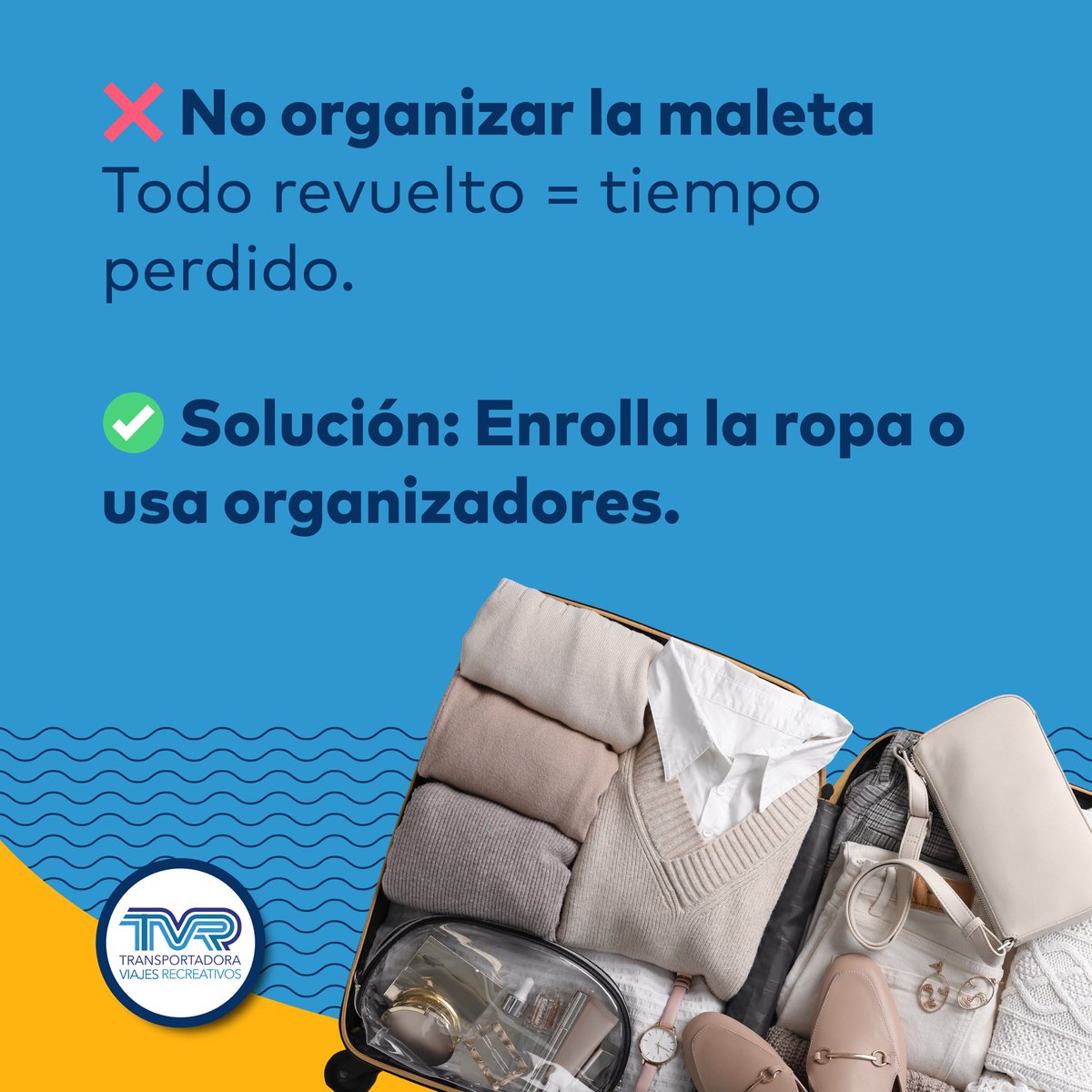TvrViajes's tweet image. ¿Eres de los que mete todo “por si acaso”? 🧳😅 Evita estos errores y haz que tu viaje empiece sin estrés 🚐✨
#TipsDeViaje #ViajaLigero #MaletaPerfecta #ViajeEnCarretera #OrganizaciónDeViaje
