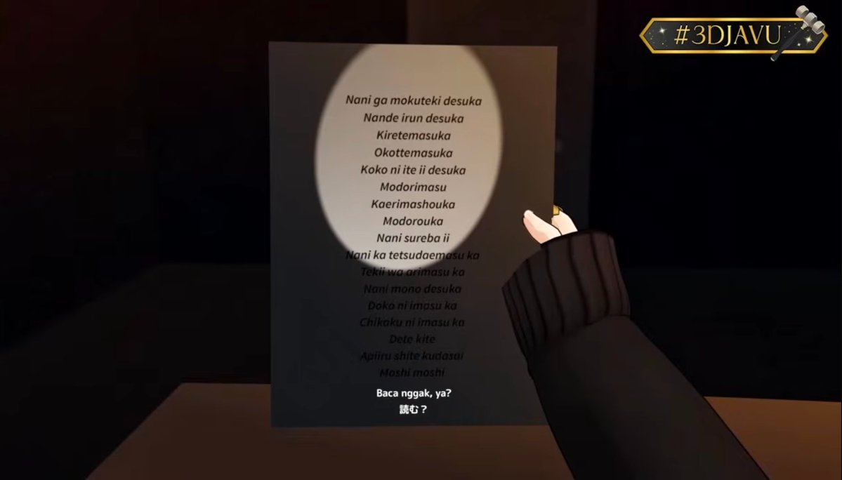 meongskia's tweet image. Next one is from the Phasmophobia collab (Kaela–Towa–FBK–Anya). Towa-sama yelling “Kaela, shut up!” was hilarious, and that clip was everywhere lol

Also yes, Kaela wrote every single Japanese line for talking to the ghost on paper so she could read it while playing 😭 #3DJAVU