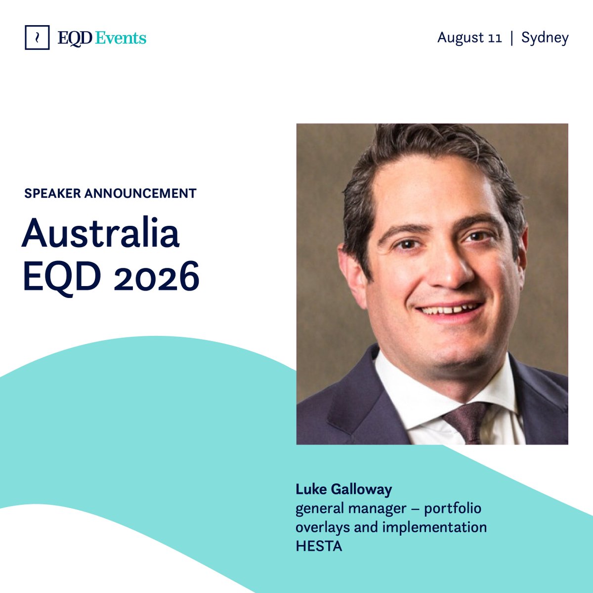 EQDerivatives's tweet photo. Join Luke Galloway, general manager – portfolio overlays and implementation at HESTA at Australia EQD 2026 in Sydney on August 11.

Register today to secure your spot: https://t.co/YUmRcDTh49 https://t.co/cjvDFlcFPL