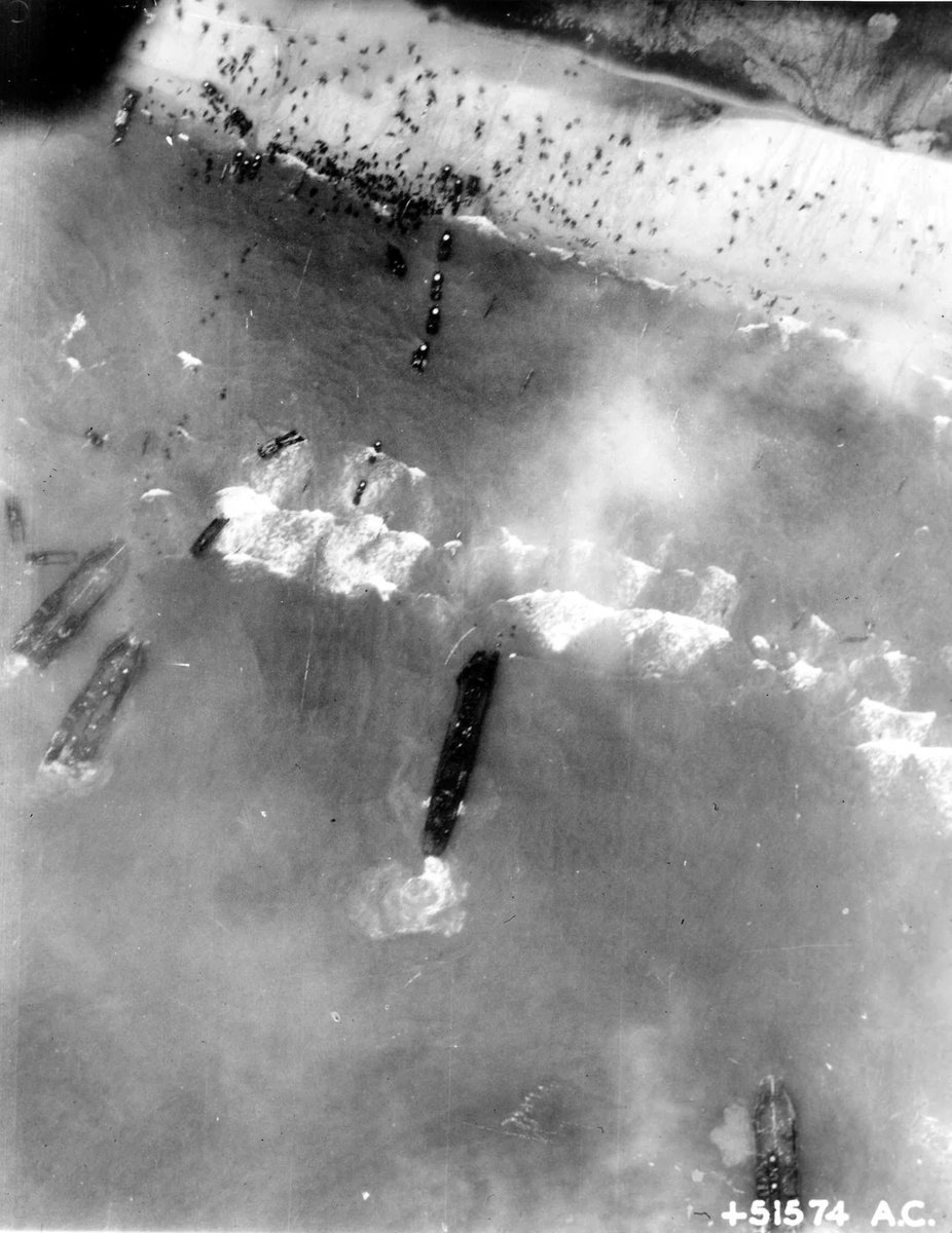 Aerial view of Utah Beach on 6 June 1944.