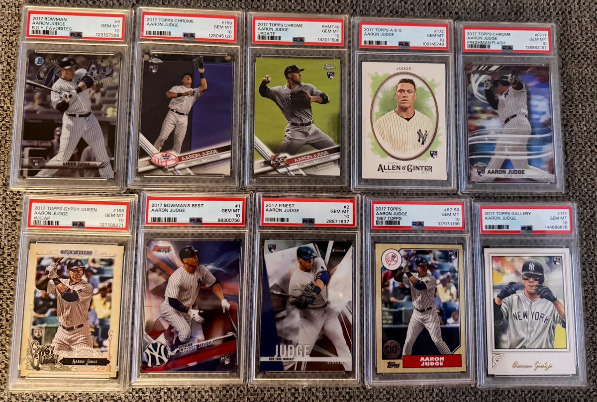 Here are some of my judge psa 10 rookies that I’m not moving unless someone wow’s me with an Ohtani :)