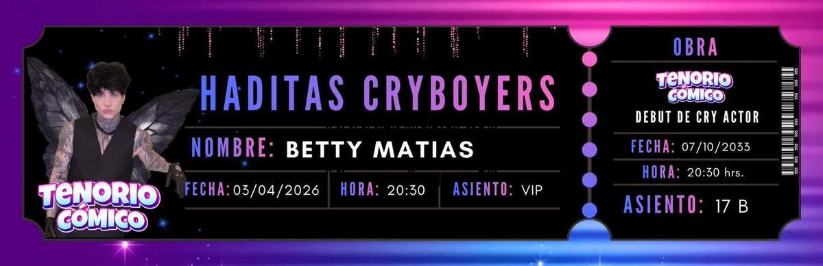 Ya tengo mi boleto tienes el tuyo #HaditasCryboyer