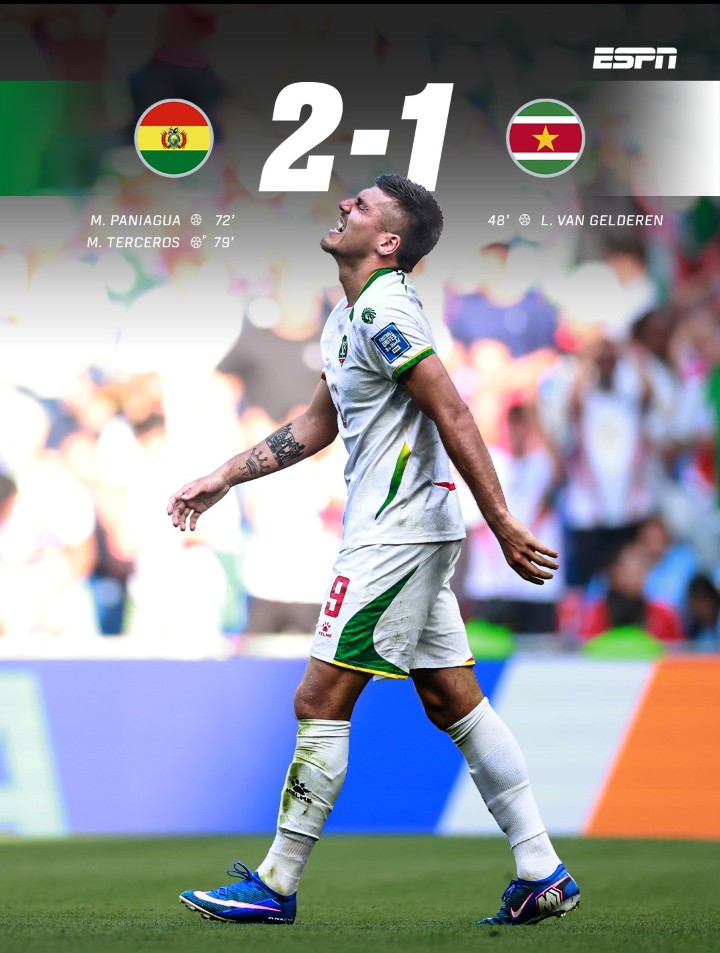 StopGeweld_Nu's tweet photo. Jammer Suriname ๐ธ๐ท geen WK helaas, jullie hebben gestreden als witte leeuwen ๐ฆ
Bolivia - Surinam 2-1 โฝ
#BolSur #WK #FIFA #FIFAFootball #Paramaribo https://t.co/IqdVvuo998