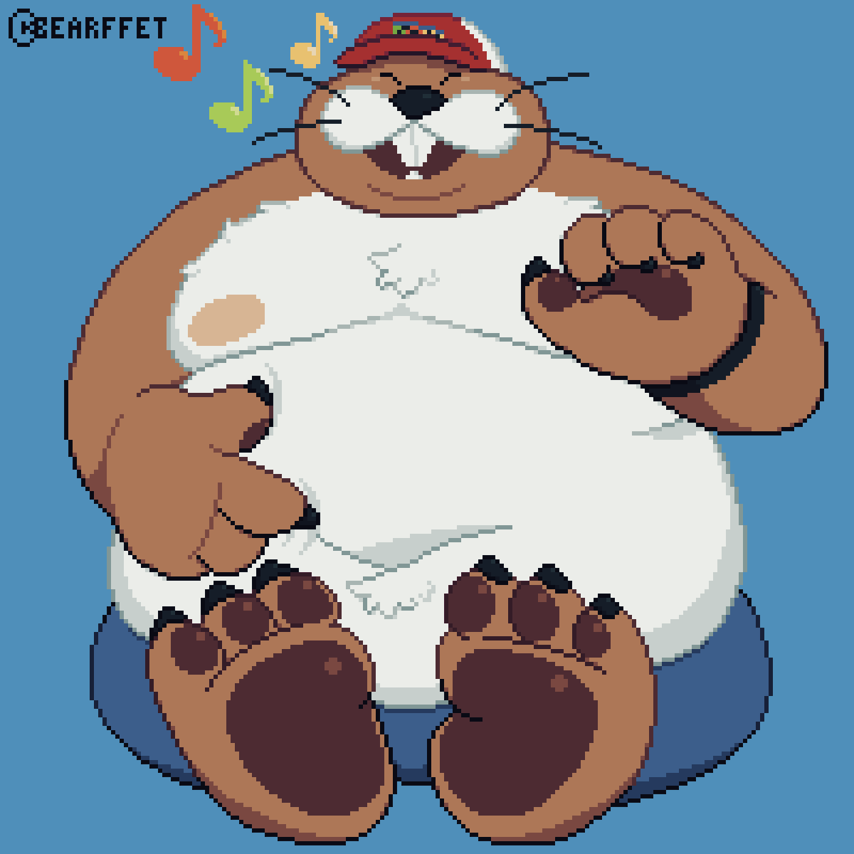 Bearffet's tweet photo. did my thing of making cute fat chuds so have monty mole! IM SO EXCITED FOR THE MARIO GALAXY MOVIE RAGH https://t.co/M625RzjuvA