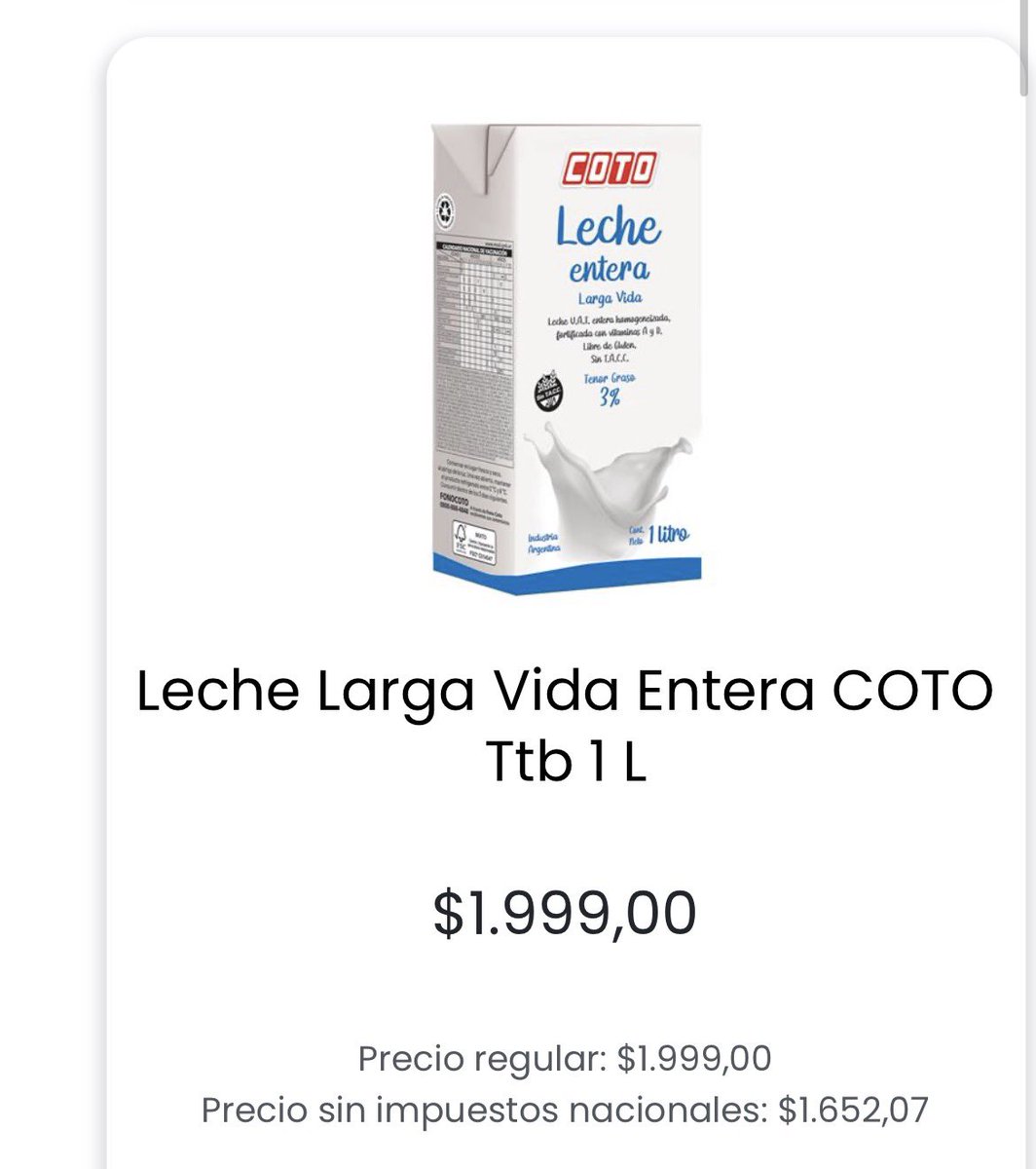 La leche esta igual o más cara que la nafta 👇🏽