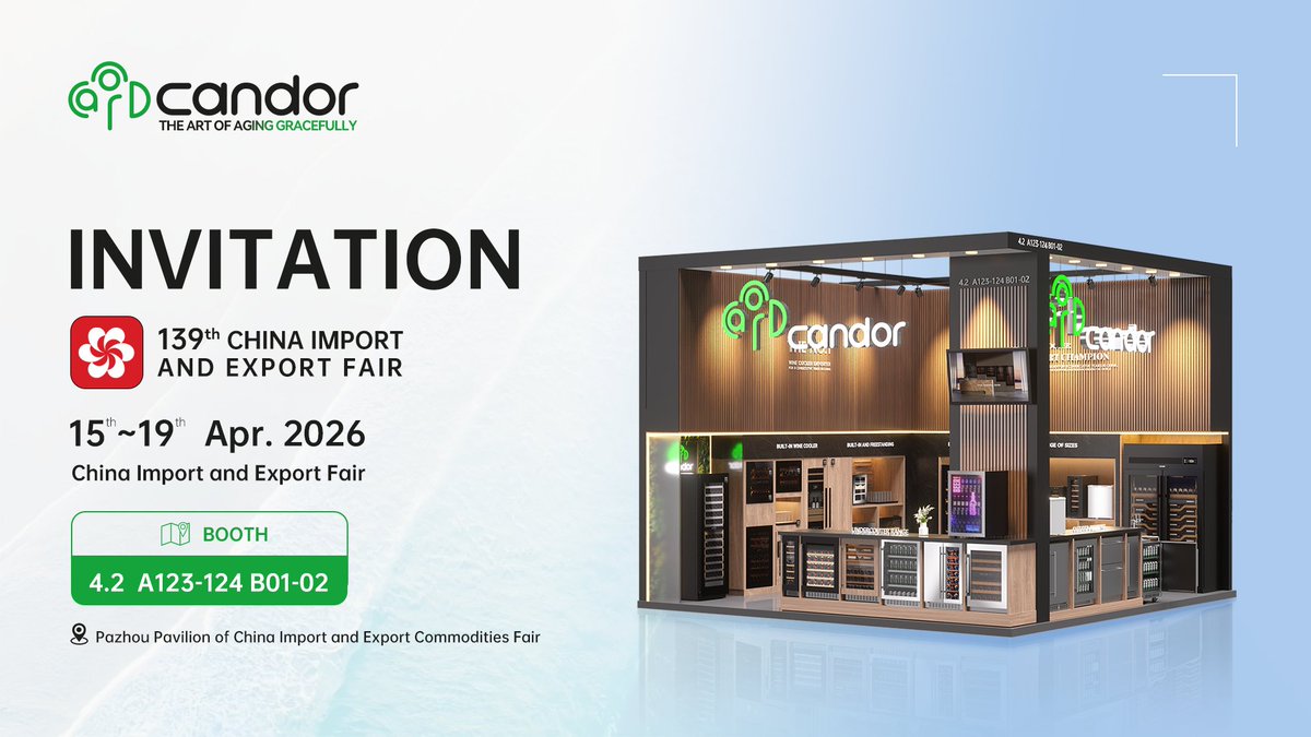 CandorLtd's tweet photo. #Candor is excited to invite you to the 139th Canton Fair 2026 in Guangzhou!

📅 April 15–19
📍 Pazhou Pavilion, Guangzhou

Booth 4.2A123-124,4.2B01-02.
Meet our team, Let's find the best cooling solution for you!
#CantonFair2026 #139thCantonFair #BuiltInCooling #OutdoorCooling https://t.co/lW0Cca30wt