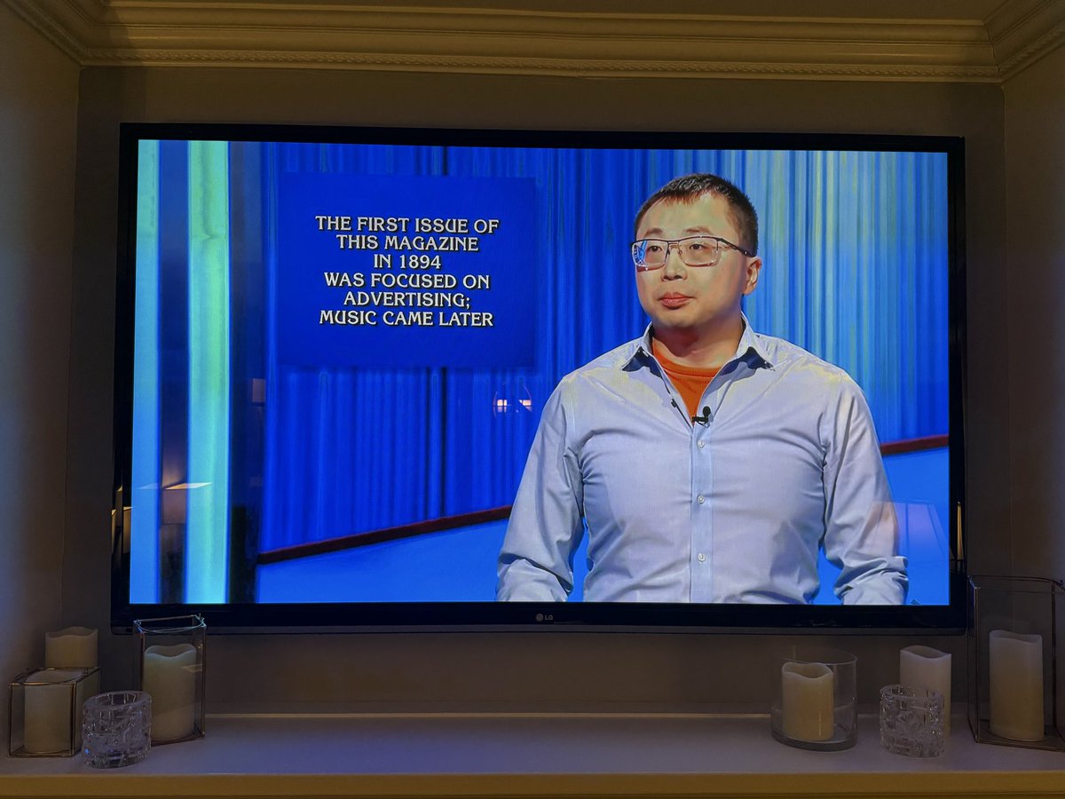 ADelGrecoJr's tweet photo. @bboardchartguy Yesterday’s episode of Jeopardy https://t.co/l0MB97toib