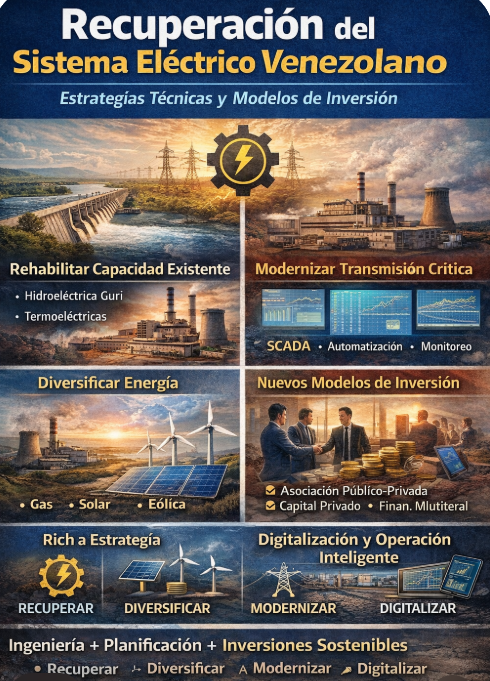 ingmarcos1's tweet photo. Recuperar el sistema eléctrico venezolano no es solo un reto técnico.
Es un desafío de ingeniería + inversión + planificación 🧵👇 https://t.co/W5Oz06E7Up