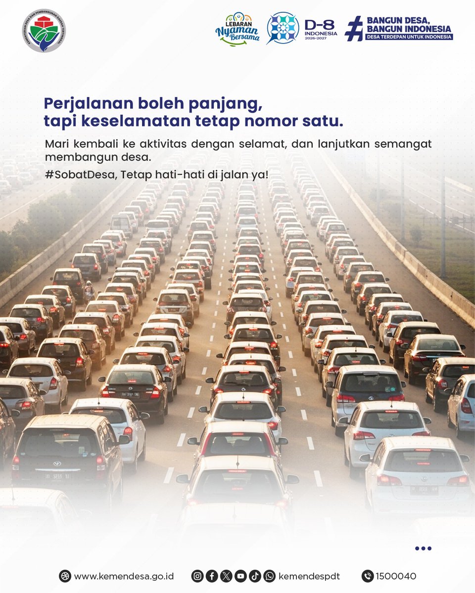 Arus balik tengah berlangsung, saatnya kembali ke rutinitas dengan aman dan nyaman.

Mari jaga keselamatan di jalan dengan saling menghargai sesama pengguna, agar perjalanan tetap lancar dan aktivitas kembali berjalan optimal.
