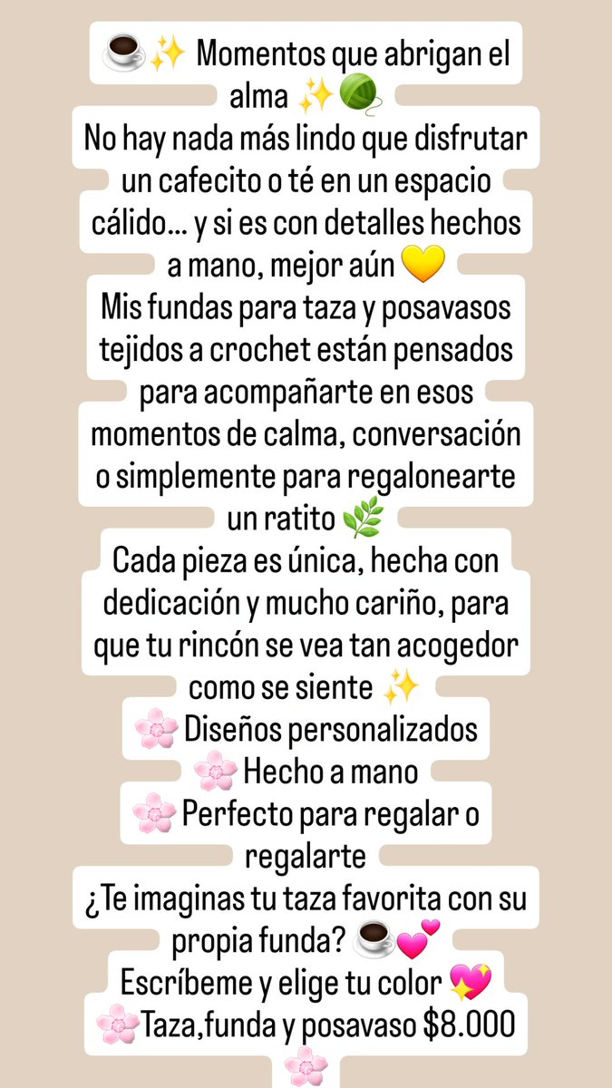 kathecrochetera's tweet photo. Calorcito en cada detalle ☕🧶
Fundas para taza y posavasos tejidos a crochet, hechos con amor 💛
Perfectos para acompañar tus momentos de té o café ✨
#HechoAMano #Crochet #Emprendimiento #Té #Café
@connieachurra @virginiademaria 
Apoyen con mi emprendimiento 🙏♥️🙌 https://t.co/I7XgB4QXtU
