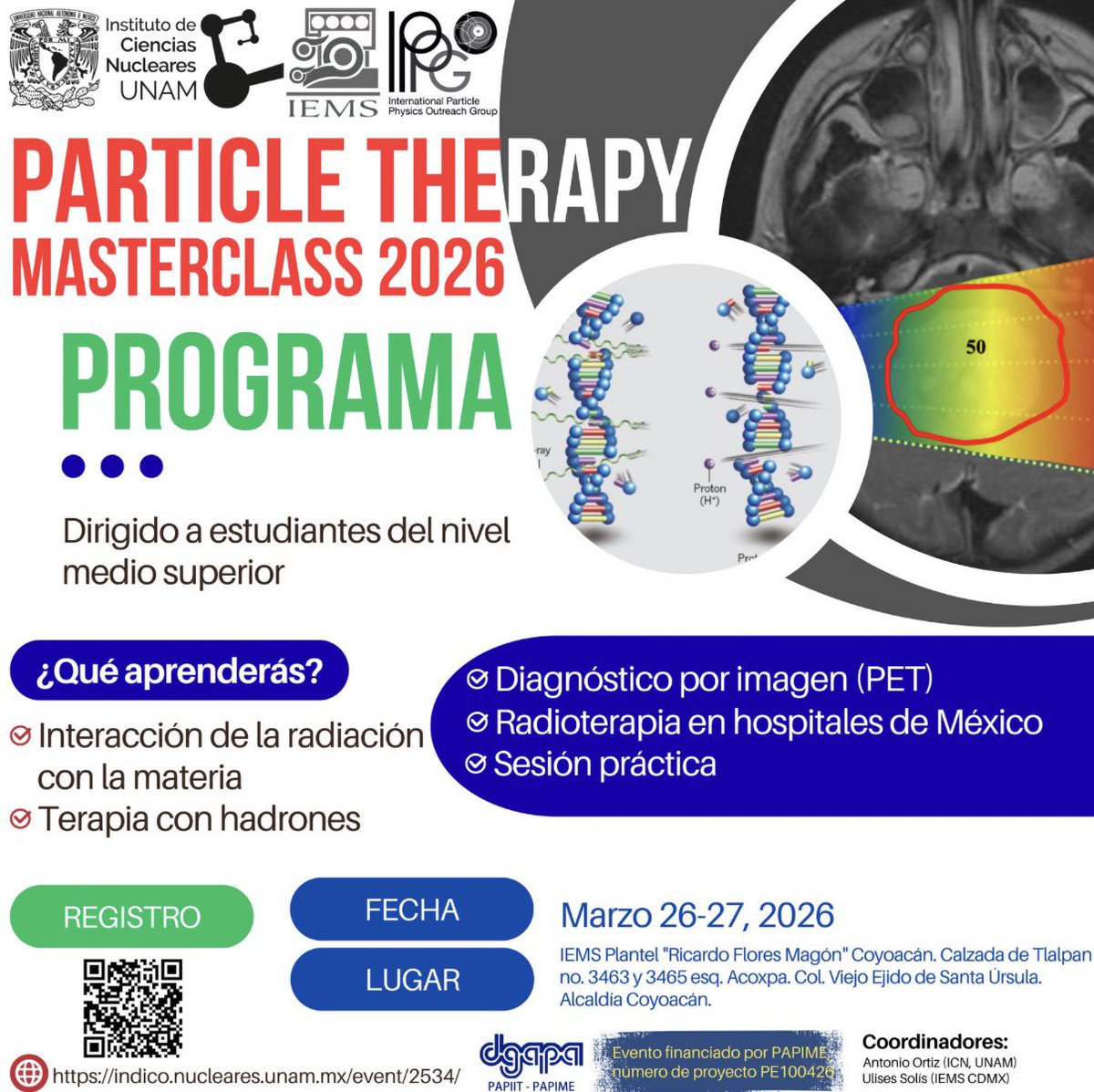 Hoy estuvimos en el <a href="/IEMS_CDMX/">IEMS CDMX</a> hablando con estudiantes sobre la aplicación de la física a la medicina, en particular al tratamiento del cáncer 
Una participación muy entusiasta de estudiantes y profesor@s!