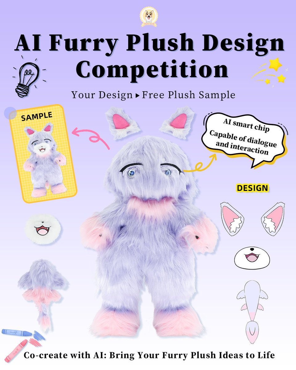 🎨 Design Your Unique Furry Plush – Win a Free Sample

Have you ever dreamed of a one-of-a-kind furry companion? Now's your chance! We cordially invite you to co-create a furry plush with us and bring your ideal design to life.

🧸 Our plush features:
1. 👀 AI-powered smart eyes