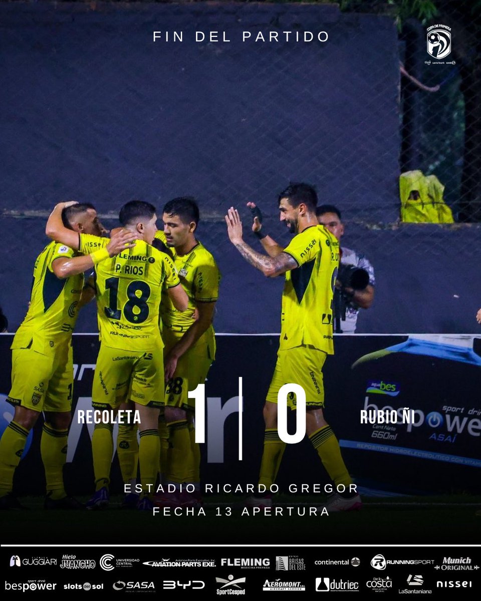 🗣️ FINAAL

GANÓ EL CANARIO 😎🤪🤪🤪

📆 Fecha 13

🏆 Torneo Apertura 

 #Recoleta 1-0 Rubio Ñu.

#VamosCanario 
#RecoQuerido
#RFC