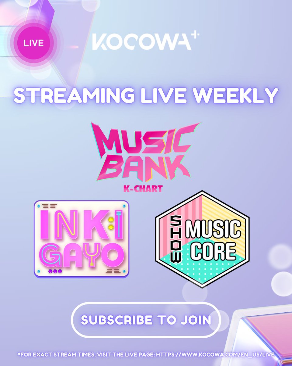 kocowa_official's tweet image. Why watch clips later when you can watch it LIVE every week? 👀 

Subscribe &amp;amp; Join Here ➡️ bit.ly/4bQr1Bt

⚠️ Note: Live Chat feature is available exclusively on the WEB version

#KOCOWA #MusicBank #Inkigayo #MusicCore