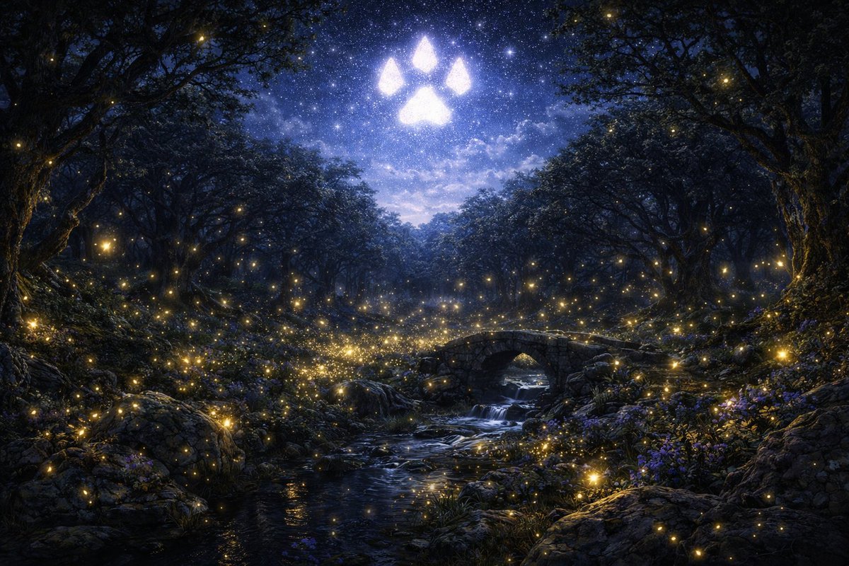 realDogenera's tweet image. Woof! Across the realm of hidden forest glade glowing with fireflies, prophecy awakens again—Dogenera’s paws leave their mark across the heavens. 🐕✨🌌🔥 #Dogenera #Dogeneration #Doge #elonmusk #prophecy #LOTR #Tolkien