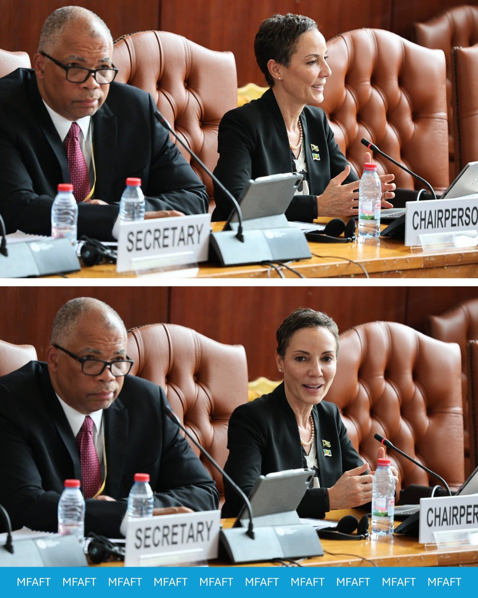 mfaftja's tweet photo. Minister of Foreign Affairs and Foreign Trade Senator the Honourable @kaminajsmith on Wednesday (March 25) chaired the 125th Special Meeting of the Council for Trade and Economic Development #COTED on the margins of #MC14 in Cameroon.

The session focused on coordinating CARICOM’s position across several priority issues ahead of Ministerial discussions set to begin on March 26.  The CARICOM Ministers discussed the Work Programme on Electronic Commerce, the moratorium on customs duties on electronic transmissions, the Investment Facilitation for Development Agreement, Agriculture, Fisheries Subsidies and WTO Reform.

1/2