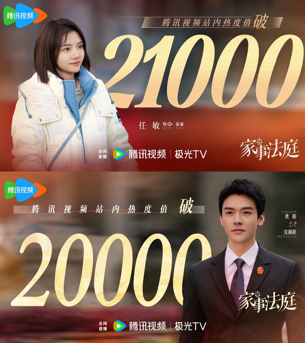 FKShi's tweet photo. TV Series 家事法庭 / Jia Shi Fa Ting / Hold A Court Now, update with got 21.000 heat index popularity on TENCENT.
Cast: #GongJun #RenMin #LiChengRu #BaoBeiEr #HuangLu #GaoXin #HanYunYun #ZhangFan etc
26/03/26 https://t.co/c2A70hR75g