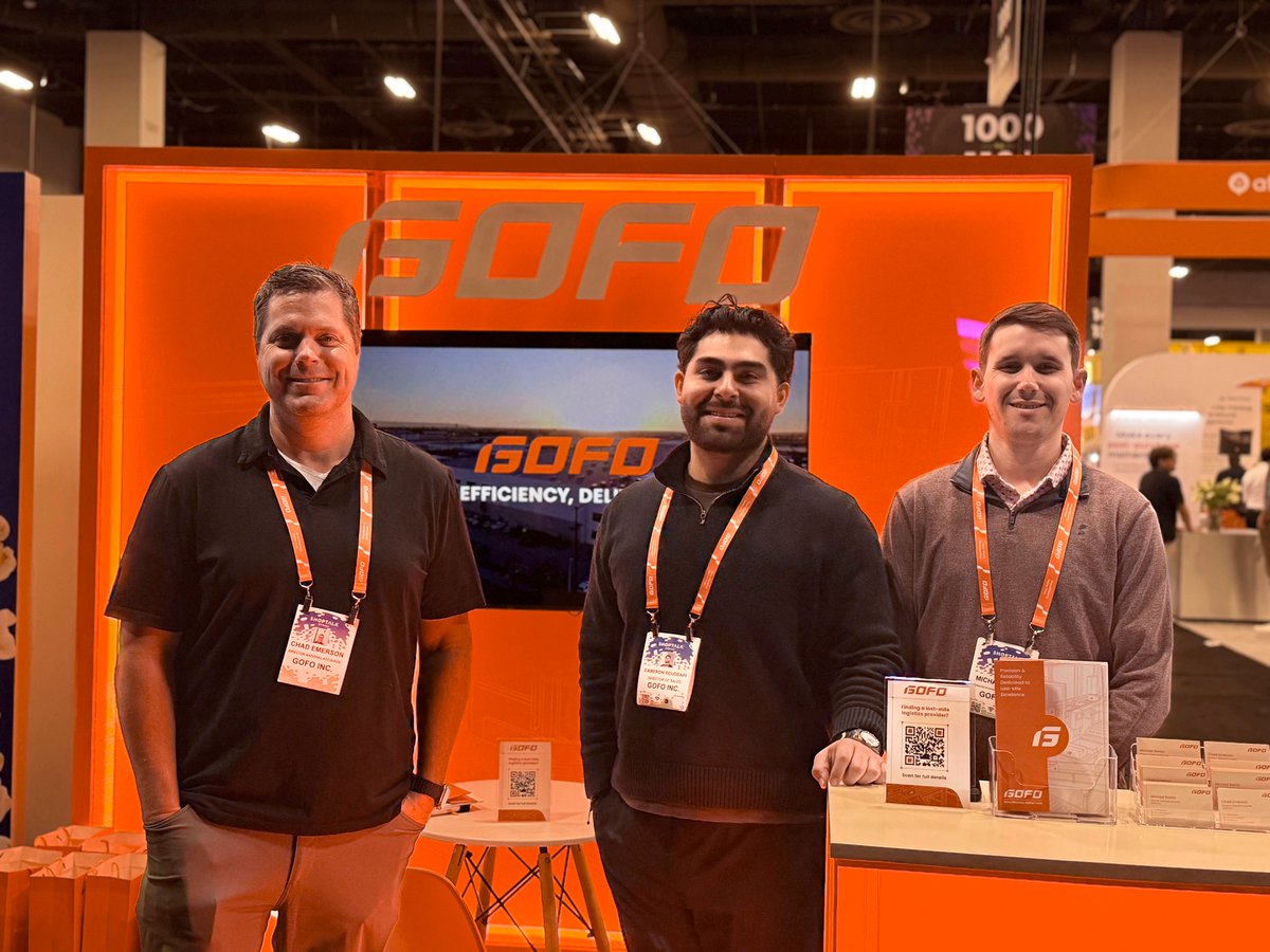 GOFOGlobal's tweet photo. GOFO had an amazing week at Shoptalk!

At Shoptalk, we’re connecting with businesses facing challenges in commerce operations and exploring how GOFO can help them stay ahead.

👏Big thanks to everyone who connected with us in Las Vegas and to our incredible sales team:
Cameron Tabatabaei, Michael Bemis and Chad Emerson.

#GOFO #GOFO2026 #Shoptalk2026 #3PL #Ecommerce #Logistics #Fulfillment #Partnerships