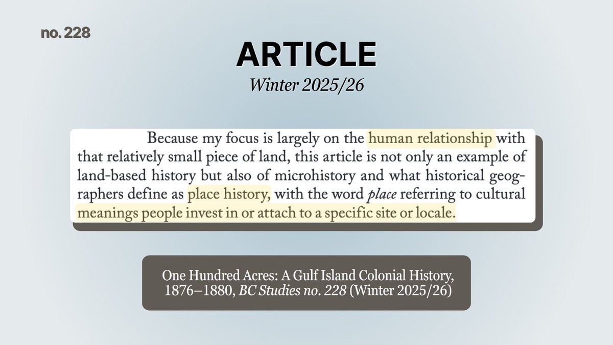 BCstudies's tweet photo. This article in our newest issue is written by Jack Little (@SFUHistory) and examines the settler history of the hundred acres surveyed as Section 1 on Penelakut Island's Lamalcha Bay. 

Visit https://t.co/DRt9QImL4S to read!

#bcstudies #228 #Gulfislands #Penelakut https://t.co/nANQ2kVJ77