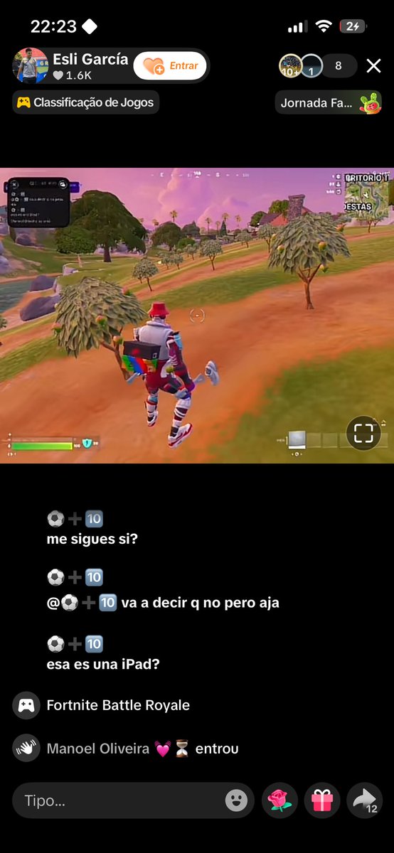 Data fifa Rolando e o Esli Garcia metendo uma livezinha de Fortnite kkkkkkkkkkk