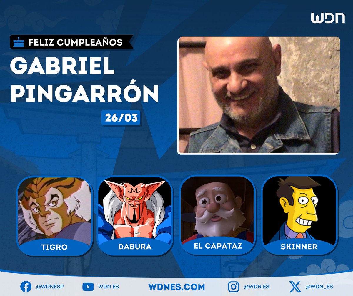 🎂 | Cumpleaños
Le deseamos un feliz cumpleaños al actor de doblaje Gabriel Pingarrón, ¡esperamos que la pase increíble en compañía de sus familiares y seres queridos!