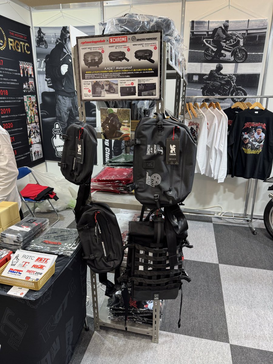 RGTouringClub's tweet photo. RGTC✖️CHROME✖️バイカーズパラダイスのトリプルコラボバ��クは、軽さと高い防水性を両立した最強バック！こちらも全種20%OFFと見逃せません！ https://t.co/nnEiW8lT2P