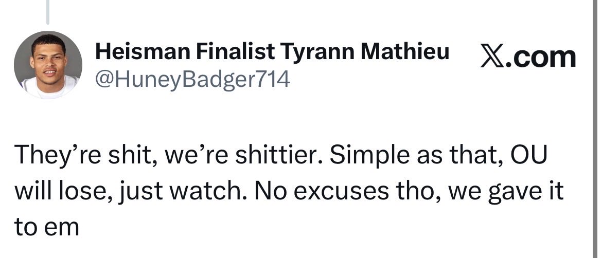 Heisman Finalist Tyrann Mathieu tweet media