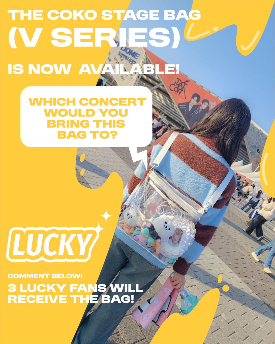 🎉 COKO STAGE BAG [V SERIES] Event! 🎉

⏰ PRE-ORDER ends in just 7 days!
Which concert would you love to take this bag to?

💌 Comment + Retweet (RT) to enter!

🎁 6 lucky fans will win a bag!

X: 3 winners
Instagram: 3 winners

✨ Don’t miss out! Comment &amp; RT now to be one of