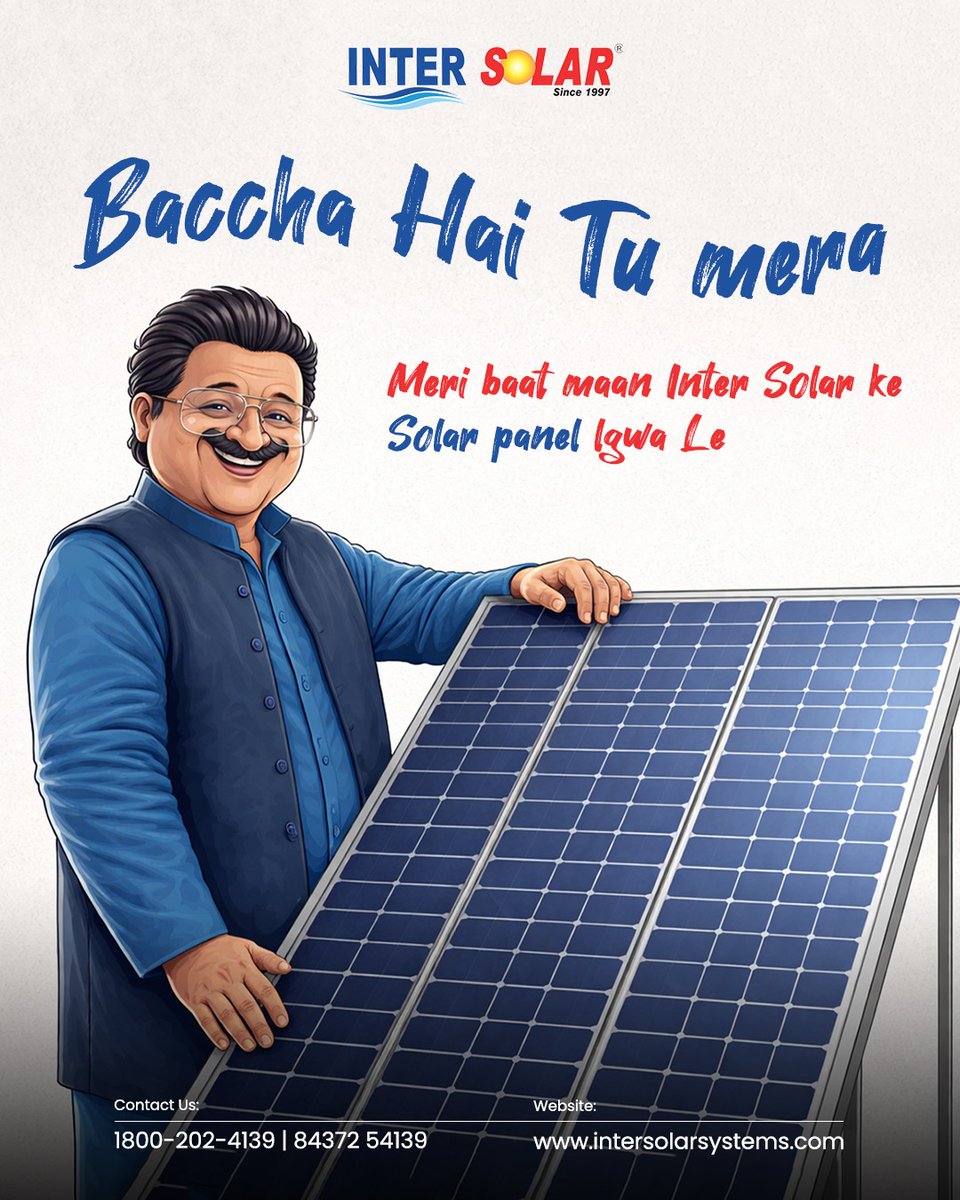 intersolarsys_'s tweet image. Baccha hai tu… abhi tak normal solar dekh raha hai. 😏
.
Game badalna hai toh upgrade kar -
Inter Solar Systems = Dhurandhar of all solar panels 🌞⚡
.
Bijli ka bill ho ya performance ka scene,
yeh panel har situation mein jeetega. 💰
.
#InterSolarSystems #dhurandharofallsolars