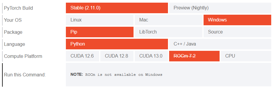 ROCm 7.2 yet the status is same.

#amd #machinelearning #ai #window #Coding