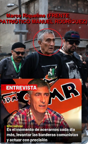Comunista y terrorista, uno de los que dirigía a los vándalos que salieron a protestar hoy