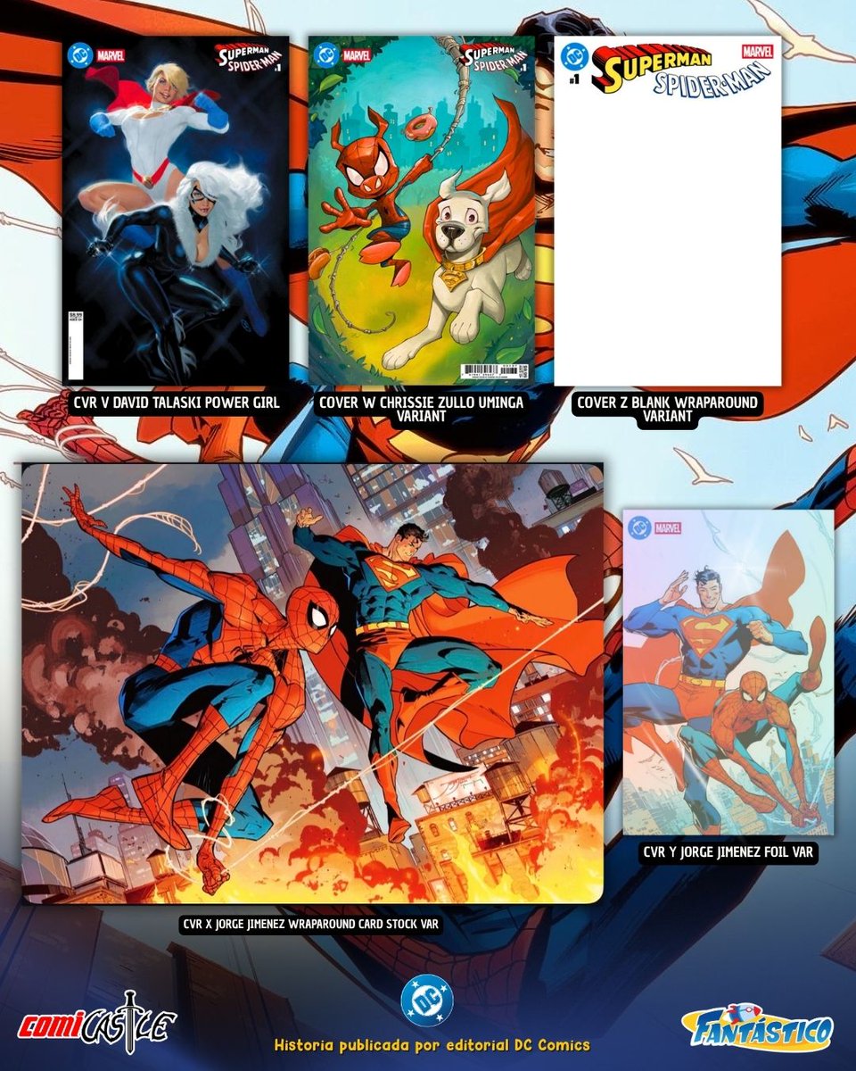 FantasticoComic's tweet photo. 🦸♂️🕷️ El número 1 de SUPERMAN/SPIDER-MAN 🦸♂️🕷️
🔥¡Celebra 50 años de #crossovers entre #DCMarvel con ocho nuevas historias originales de algunos de los mejores talentos de DC!🔥
¡Atent@ a nuestros anuncios!
🚀 55 56 05 97 48
#supermanspiderman #jorgejiménez #dccomic https://t.co/kCnIneO9iF