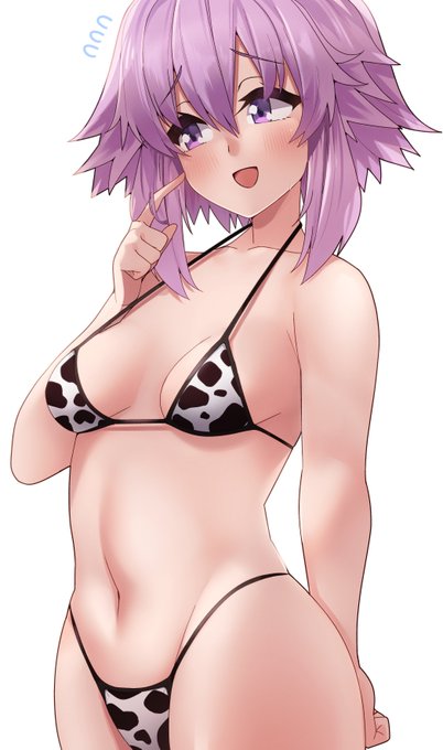 いやぁ～こういう水着は適材適所 というかもっと適任がいるんじゃないかなぁ…🐮💜💦 
