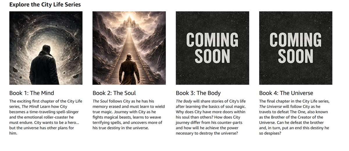 City Life is nearing its completion! 
Come defy destiny with City and journey through time. Experience emotions and epic fights. Witness the beginning of a new God vs. Man saga!
Read them at dccooperauthor.com!
#writingcommunity #readingcommunity #BookRecommendation