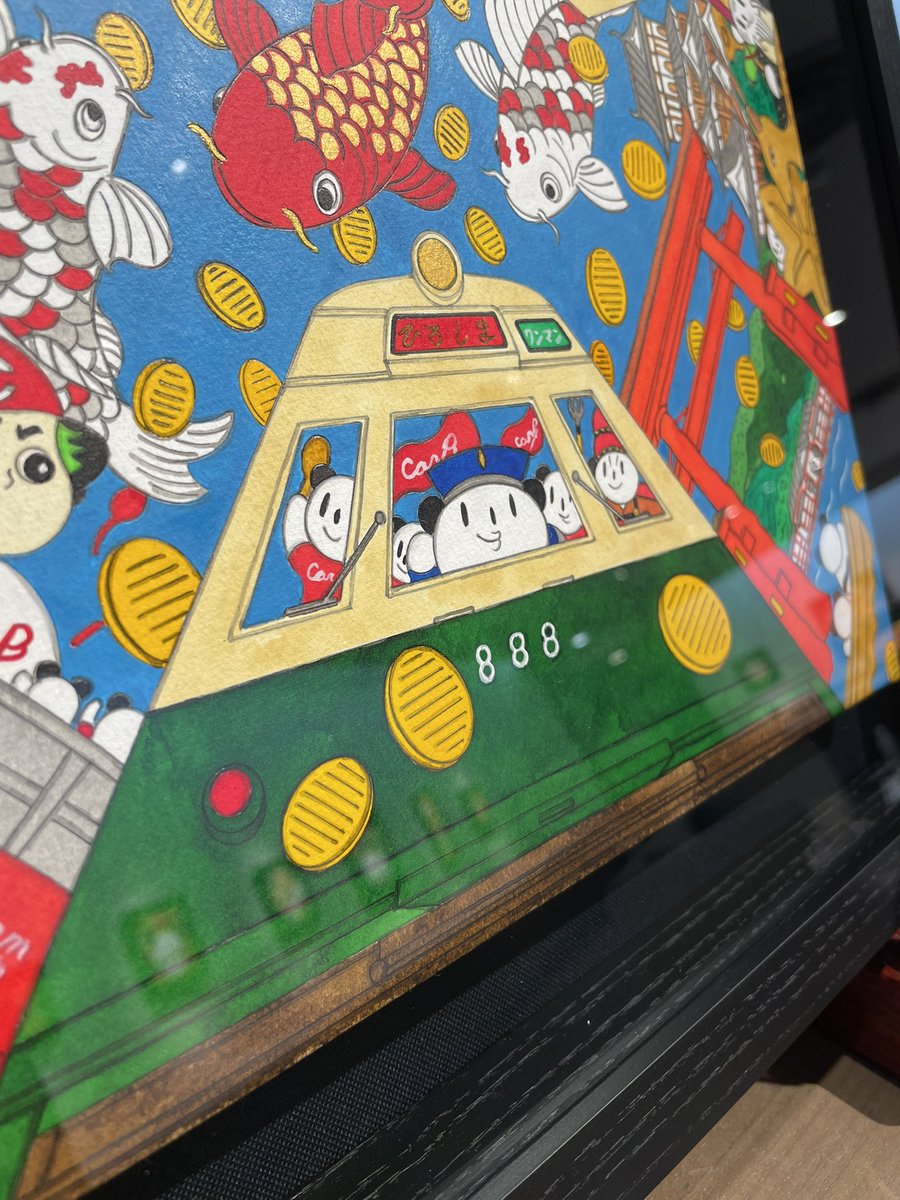 広島電鉄の運転手さんもパンダです。
ただ今、広島三越7階の画廊で個展開催中です^_^