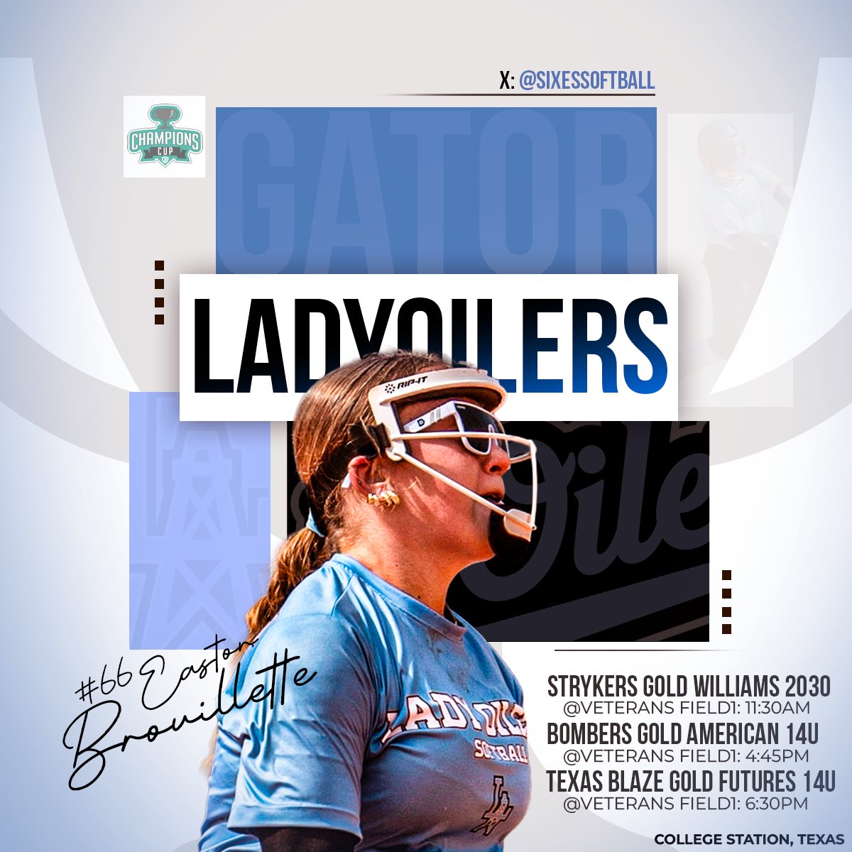 sixessoftball's tweet image. This weekend in College Station, Texas I get to compete against some of the best girls in the country!

Watch us on youtube.com/@ladyoilers?si…

#grindhouse #nodaysoff #workhorse

@ExtraInningSB @RecruitMatador @ondecksoftball @SoftballDown @NCSA_Softball @PrepSoftball @SBRRetweets
