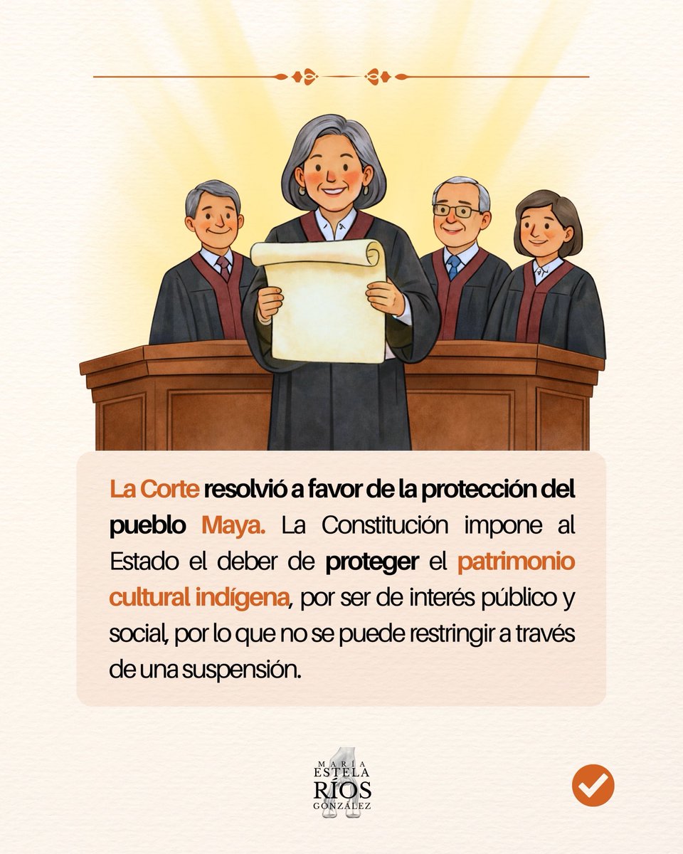 MtraEstelaRios's tweet photo. Hoy la Suprema Corte de Justicia de la Nación votó a favor de proteger el patrimonio cultural del pueblo maya.

#SCJN #Justicia #PueblosIndígenas #PatrimonioCultural https://t.co/zzhPogX218