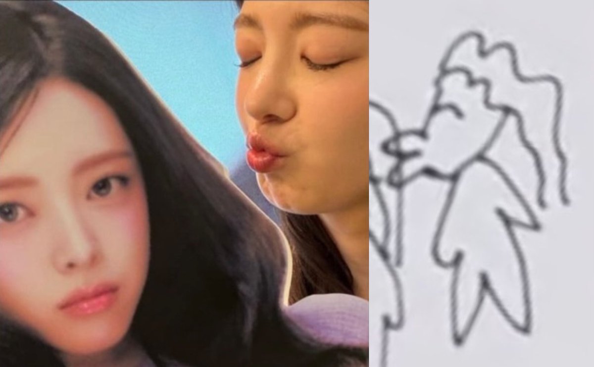 難怪有娜畫Lia親親的塗鴉會是右邊那樣😂
（塗鴉出自《Collector》的訪談)