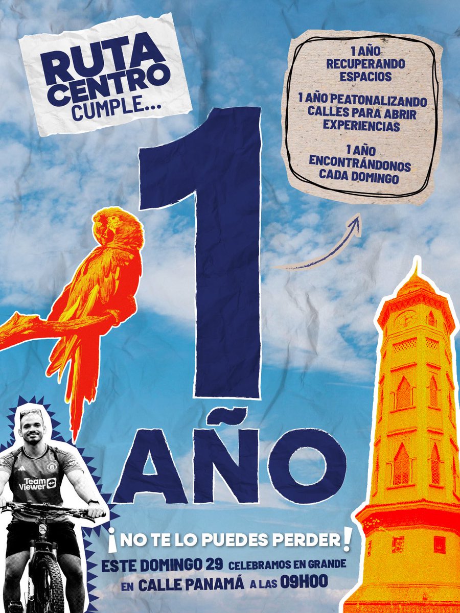 alcaldiagye's tweet photo. Un año haciendo historia: Un año recuperando el centro, llenándolo de vida y encontrándonos cada domingo 🤍

Este 29 de marzo lo celebramos como se debe: música, deporte, cultura y toda la ciudad activada en un solo lugar. Nos vemos desde las 08h00 en Ruta Centro ✨

#AsiSeHaceGuayaquil #CiudadDeTodos
@taticoronelf