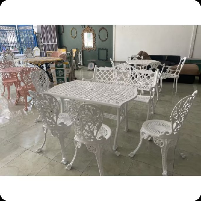 cang09505's tweet photo. ชุดสนามอัลลอย เฟอร์นิเจอร์สนาม กลางแจ้ง 6 ที่นั่ง ในราคา ฿32,850 ที่ Shopee https://t.co/bhDZy0Wdsg https://t.co/YkKVf9Xv9V