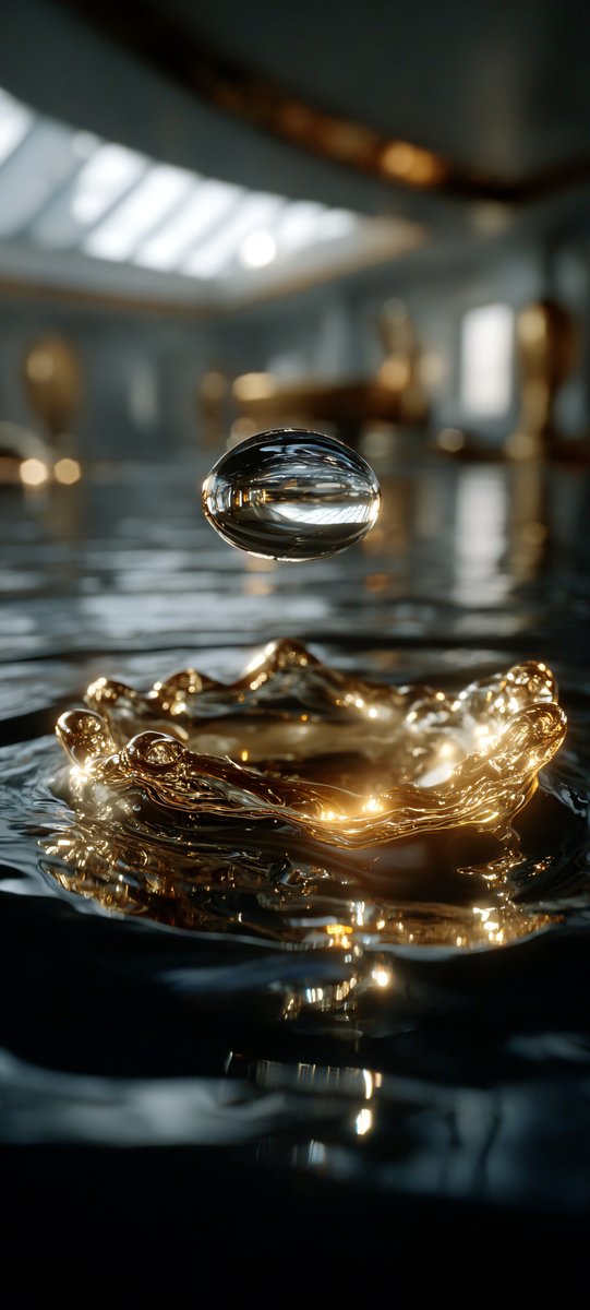 Halleyapps's tweet image. Física de fluidos y reflexiones de oro. Un festín visual de trazado de rayos.  🇪🇸

Liquid physics and gold reflections. A visual feast of raytracing. 

#Raytracing