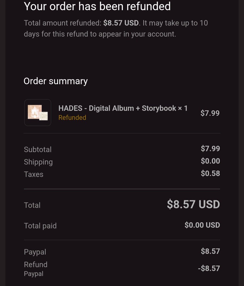 StillyFae's tweet photo. I pre-ordered a digital version of Melanie Martinez HADES a while back and I got a refund just now? https://t.co/hGI0okeTI6