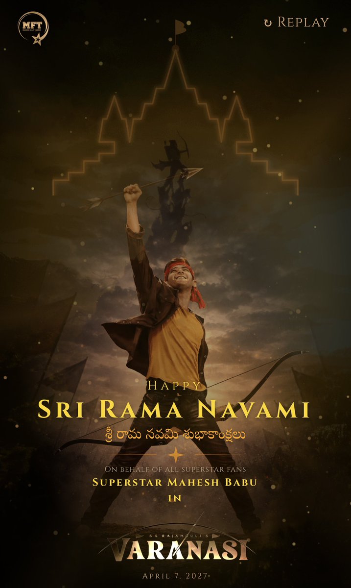Happy sri rama navami 🙏✨

#Varanasi <a href="/urstrulyMahesh/">Mahesh Babu</a>