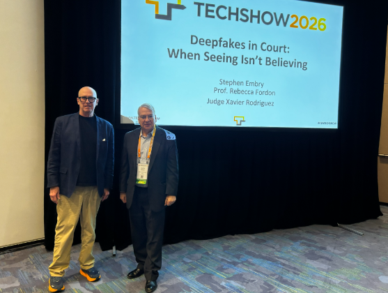 ABAJournal's tweet photo. Deepfakes mean "everyone will have to expert up" for employment and divorce cases, panelists say. https://t.co/bksvV21Hsn #ABATechshow @amandasrobert @ABATECHSHOW https://t.co/N9idHh0tzu