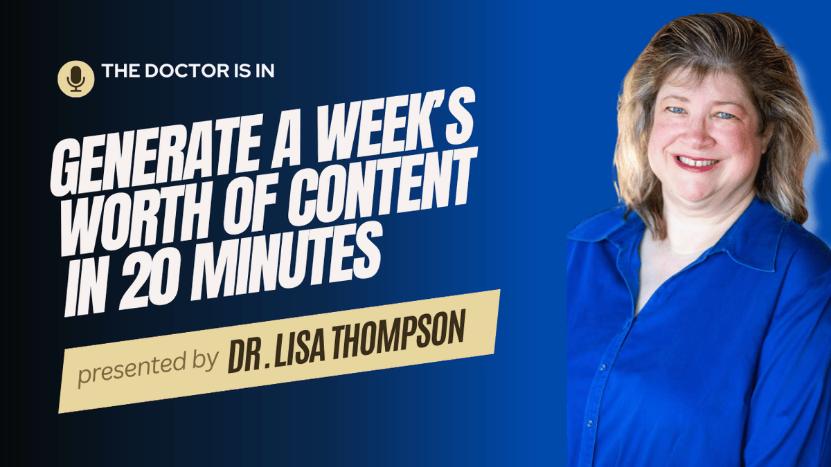 DrLisaThompson's tweet image. Discover how to create impactful content without spending hours at your desk.

I've got the tools and tricks you need right here: 

youtu.be/XzibyMWof4s 

#TimeManagement