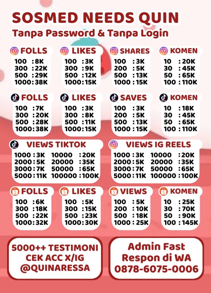 Quina🌞 jual followers ig instagram tiktok murah tweet media