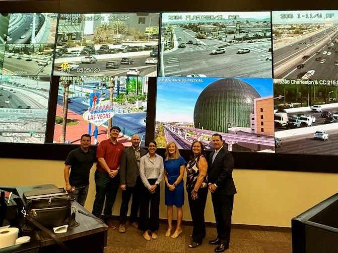 MJMaynardSNV's tweet photo. Two impactful days showcasing the future of transportation in Southern Nevada. Met with @USDOT, state and local leaders to discuss what’s ahead, then highlighted how RTC is leading in safety with GPS-based Nano panic devices and AI-powered ZeroEyes technology to help keep our community safe.