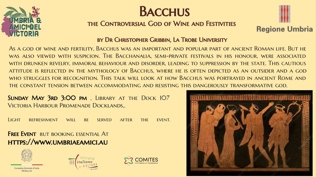 iicmelb's tweet photo. The Italian Cultural Institute of Melbourne, in partnership with @ItalyinMelb and Comites Victoria &amp; Tasmania, is pleased to welcome you to the two Roman talks promoted by Associazione Umbria &amp; Amici del Victoria. 

Info and booking at: https://t.co/0VZmIutzsh https://t.co/0ZmcPTXlTL