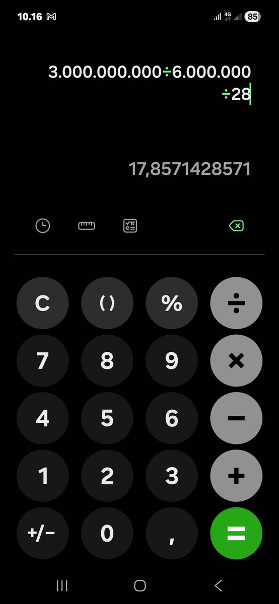 riosptr28's tweet photo. @myshawti Tulung dikoreksi ne misal itunganku salah.
3milyar dibagi 6jt/hari dibagi 28hari sama dengan ±17bulan sama dengan ±1tahun 6 bulan.. https://t.co/nak44KYKYA